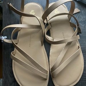 NWT Groundies barefoot zero drop natural leather sandals 7.5